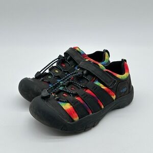 Keen Tie Dye Rainbow Newport 1025503 Youth SZ 3 Black Bungee Outdoor Shoes